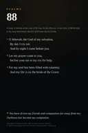 Psalm 88 set in serif — the superscription, verses 1-3, and the closing line, in the New World Translation