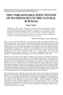 First page of The Unreasonable Effectiveness of Mathematics in the Natural Sciences