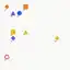 The same episode drawn natively: nine coloured shapes on a labelled grid at the coordinates the episode gives them The same episode drawn natively: nine coloured shapes on a labelled grid at the coordinates the episode gives them