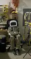 Full-body Limboid prototype staged in the garage Full-body Limboid prototype staged in the garage