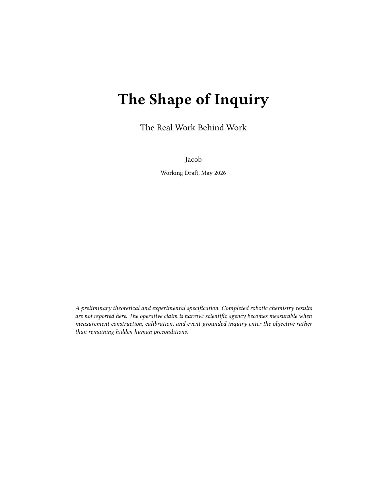First page of The Shape of Inquiry
