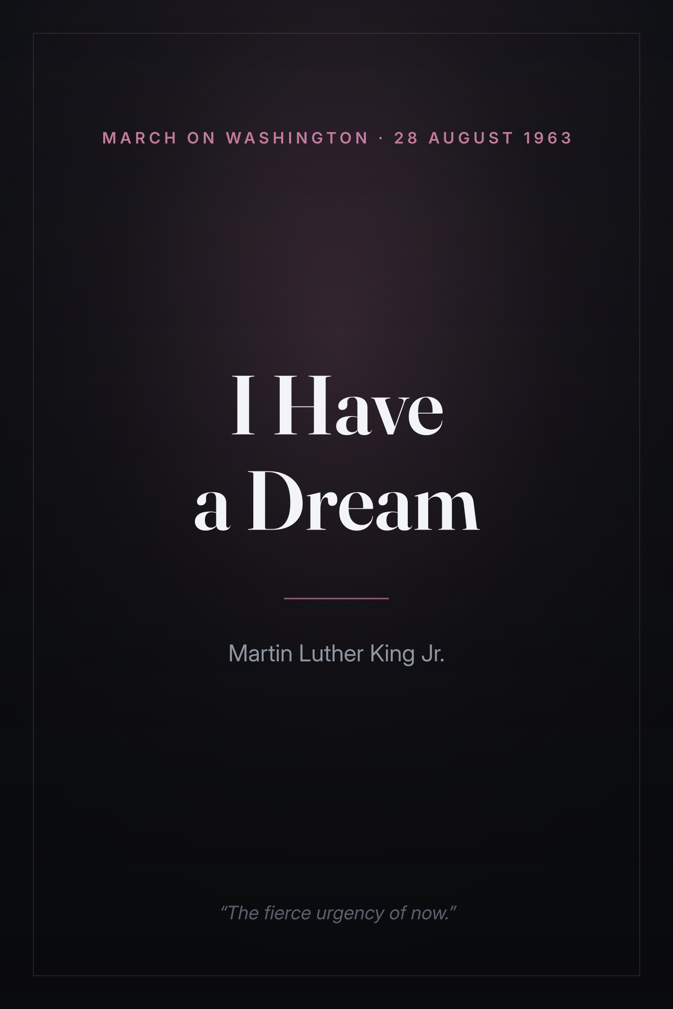 Cover plate for Martin Luther King Jr.'s I Have a Dream