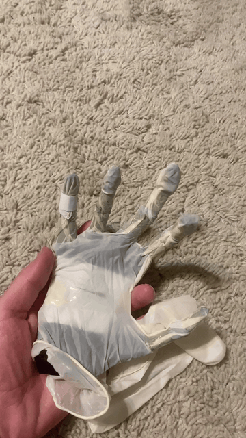 Soft hand prototype being compressed and flexed Soft hand prototype being compressed and flexed